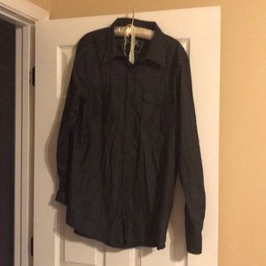Near New Men’s XL Slim Fit Buckle Black Shirt 👍